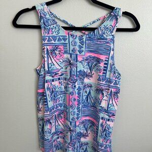 Lilly Pulitzer Sleeveless Blue and Pink Tank Top